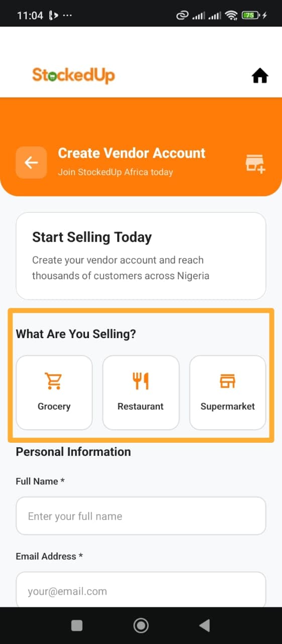 Step 2: Choose what you sell